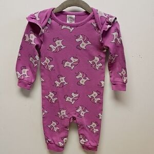 Robeez Ro + Me Baby Girl Purple Unicorn Footless Sleeper Size 12M